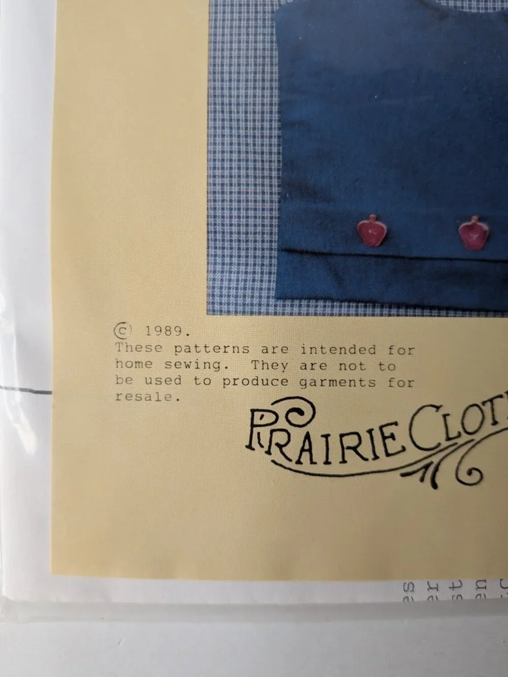 5/$15 Prairie Clothing Co School Day Collar Pattern Adult Uncut 1989 Costume